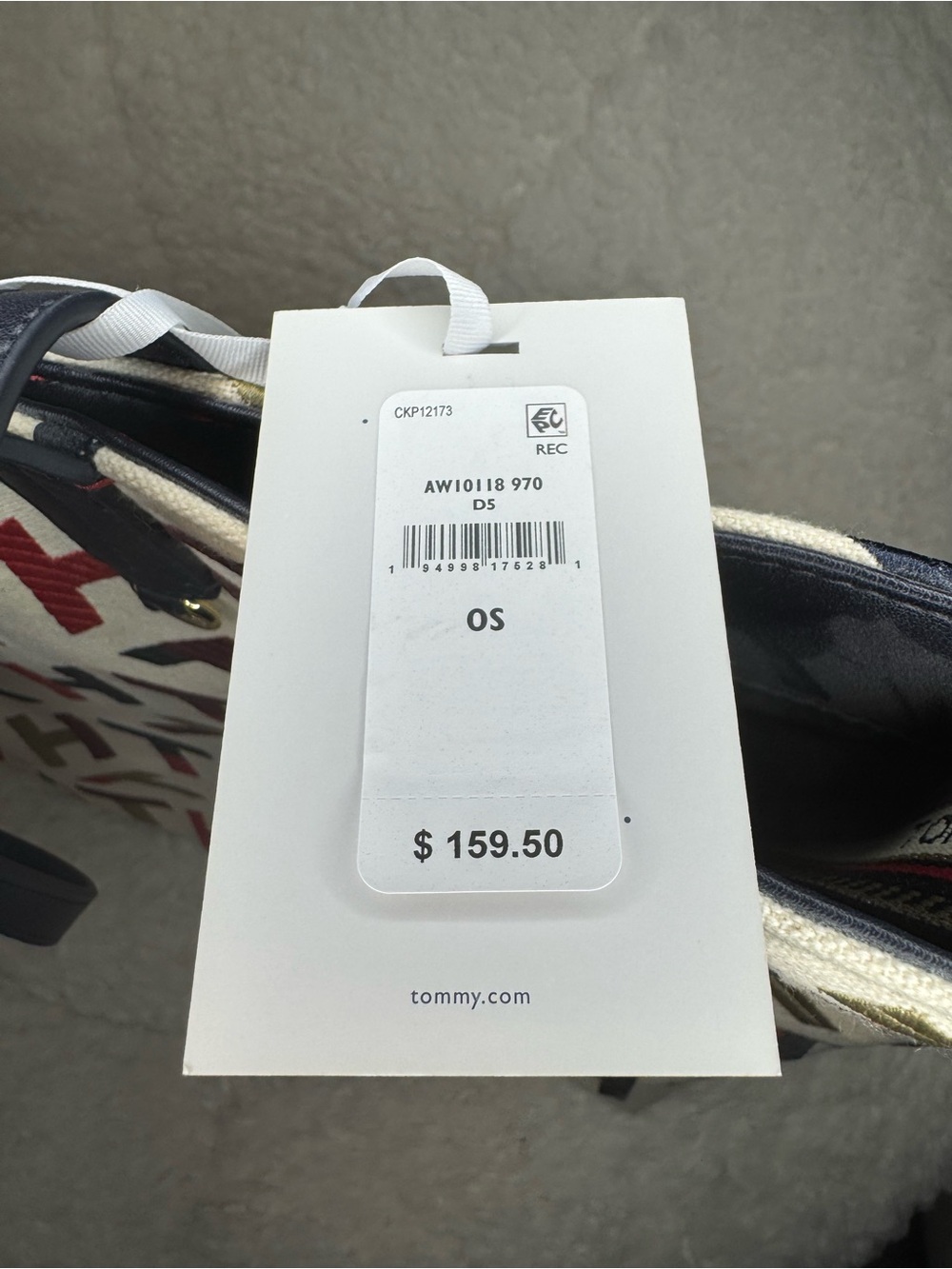 Tommy Hilfiger Cream Logo-Print Tote Bag with Multicolor Accents - Picture 4 of 5